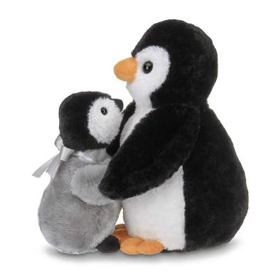 China Custom Stuffed Cute Small Baby Hug Toys Mama Sea Animal Penguin Cute Fun Mother's Day Plush Dolls for sale