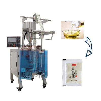 China Automatic Food Skin Cold Sauce Packing Machine Three Side Seal Sesame Pepper Juice Packing Machine Sauce Filling Machine for sale