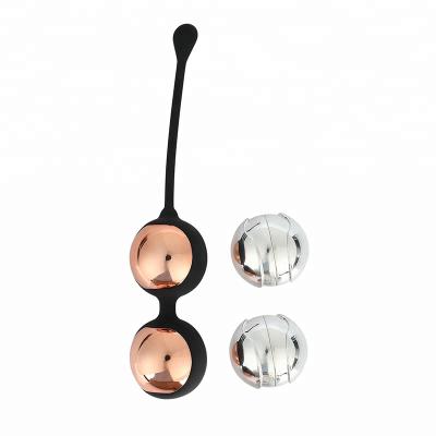 China Adult Women Toys Eco-friendly And Soft Metal Vaginal Massage Balls With 2 Replacements for sale