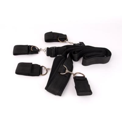 China Eco-Friendly Neck Handcuffs Ankle Cuff Straps Leg Open Bed Bondage Games Adult Restraints for sale