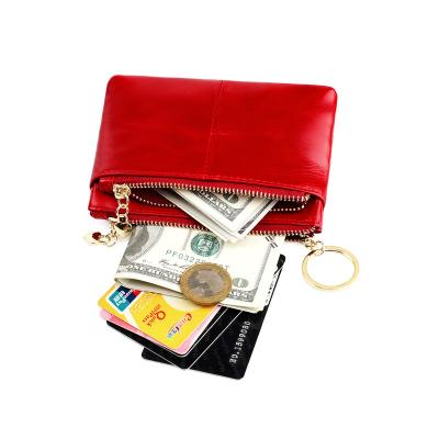 China China Factory Leather Oil Waterproof Wax Women Coin Purse Small Leather Coin Purse Cute Purse Promotion for sale