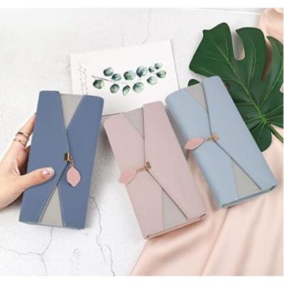 China Women's Slim Long Wallets RFID Designer Wallet Business ID Business Card Holder Leather Case For Women Fashionable for sale