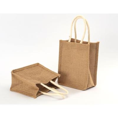 China Wholesale Women's Tote Shopping Bag Foldable Reusable Jute Bag Eco-friendly Portable Burlap Custom Made DIY Jute Tote Bags Burlap for sale