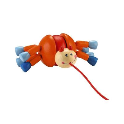 China Hot Selling New Product Amazon Webby Wooden Walker Educational Toys Game Pulling Animal With 8 Legs Classic Fun Traction Toy Wobbling Educati for sale