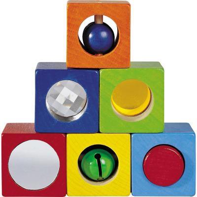 China New Product High Quality Wooden Discovery Building Blocks Wooden Building Blocks with Optics and Sound Effect for 12 Months Baby for sale