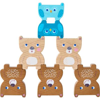 China Wooden Montessori Toys Brand Building Toy Forest Friends Hot Selling Wooden Montessori Stacking Toys for sale