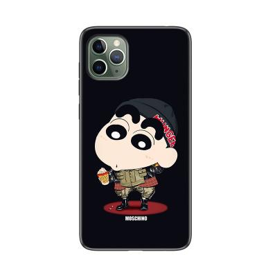 China Cute Cartoon Pencil Shin Chan TPU Phone Case Shockproof For iPhone 12 11 pro XS MAX XR XS MAX Glass Back Cover for sale