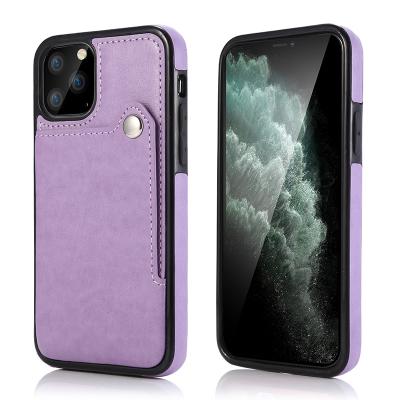 China Phone Card Holder Shockproof Cover 2 Back In 1 Leather Wallet Phone Case For iPhone 12 Pro Max for sale