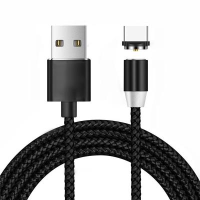 China Charging 3 in 1 Phone Charger Nylon Braided Magnetic USB Quick Charging Cord with LED Light for sale