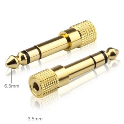 China Wholesale Best Price Mobile Phone Headset Computer 6.35mm Male To 3.5mm Female Stereo Audio Adapter Gold Plated for sale