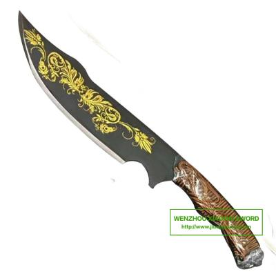 China hand forged hacking knife with etching blade SS146E for sale