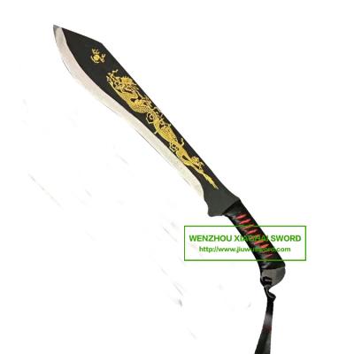 China handmade high carbon steel  sword hacking knife  with etching blade SS146F for sale