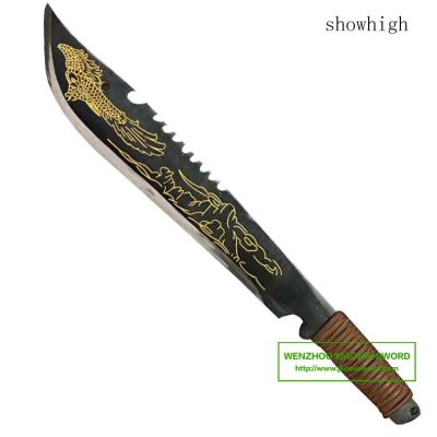 China hand forged high carbon steel hacking knife with etching blade SS146H for sale