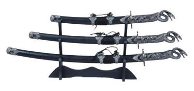 China decorative stainless steel samurai swords set with snake handle 953016 for sale