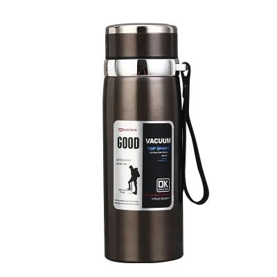 China New PORTABLE 1000ml Stainless Steel Insulation Cup With Rope Design Vacuum Insulation Lifting Outdoor Water Bottle Large Capacity for sale