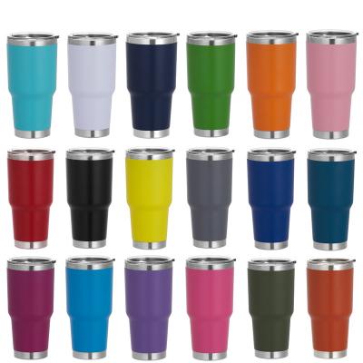 China Viable Custom Logo Double Wall Vacuum Coffee Travel Mug Insulated Tumbler Cups 30oz Stainless Steel Tumblers for sale