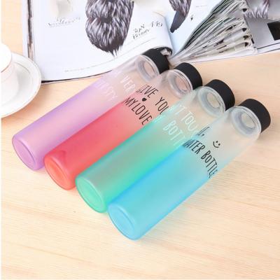 China High Borosilicate Viable Gradient Color Glass Creative Spray Painted Glass Water Bottle Can Be Customized Logo for sale