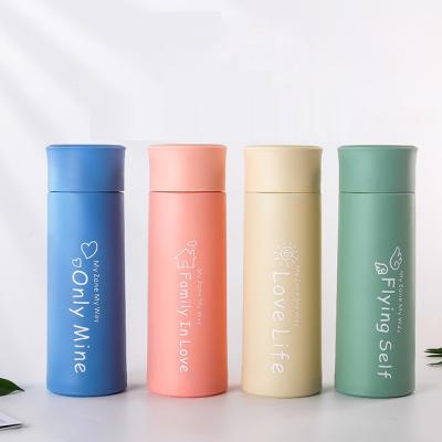 China Stocked Custom 400ml Double Logo Water Cup Handheld Glass Male and Female Student Outdoor Portable Carrying Mug Gift Promotional Glass for sale