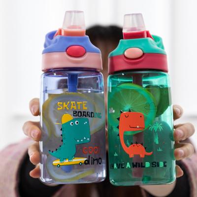 China Customized Logo Children Water Bottle Fall And Leak Sustainable Make Convenient And Beautiful Plastic Water Cup With Resistant Straw for sale