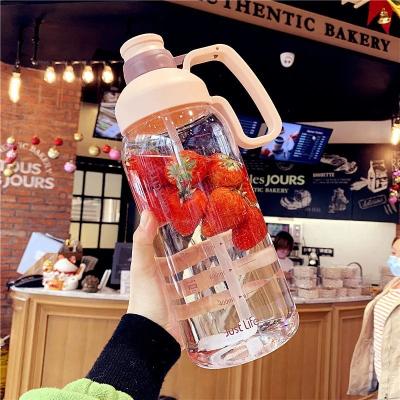 China Viable Custom Logo Straw Water Cup Women Large Capacity With Scale Water Bottle Graduated Sports Hot Selling Water Bottle for sale