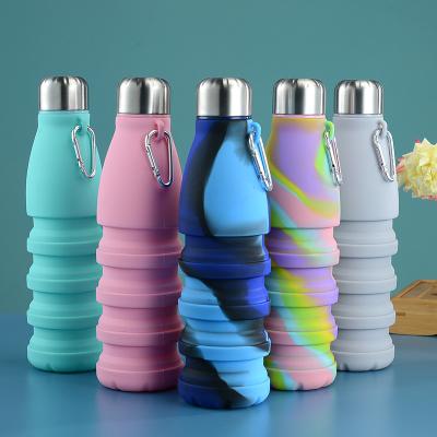 China New silicone coke bottle logo food grade portable sports water bottle creative custom viable large capacity collapsible outdoor fitness for sale