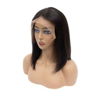 China Short Bob Top Quality Bob Cut Lace Wig,Wholesale Cheap Short Lace Front Wig,18 Inch High Density Black Virgin Hair Wig for sale