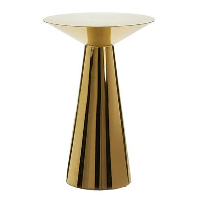 China Modern Luxury Stainless Steel Gold Round Outdoor Bar Table For Hotel Restaurant And Wedding for sale