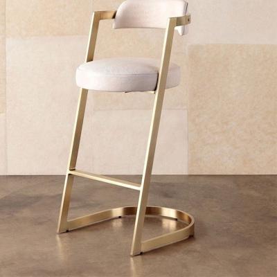 China Contemporary Luxury Dining Furniture Gold Stainless Steel Bar Chair Low Counter Chair For Counter Bar Stool for sale