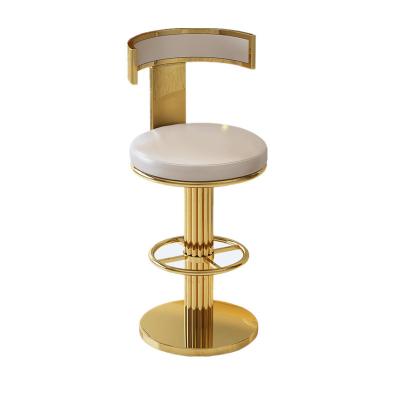 China Contemporary metal gold stainless steel leather lift adjustable vintage bar stool chair modern umpire chair for bar table for sale