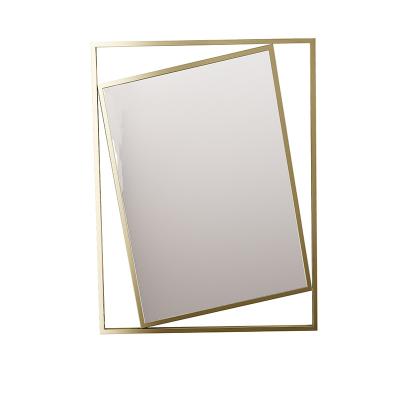 China 2002 Hot Selling Minimalist 2002 Living Room Bedroom Mirror Gold Nordic Modern Black Metal Luxury Wall Home Decorative Mirror for sale