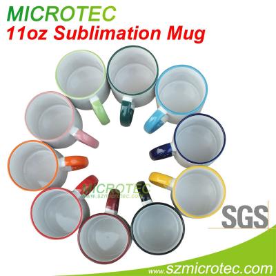 China 2015 New Design Viable Sublimation Color Mug Inner Handle Color Mug Sublimation White for sale