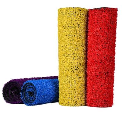 China China Soft Cheap Price Wholesale Blue Red Yellow Colorful Synthetic Lawn Grass Artificial Turf for sale