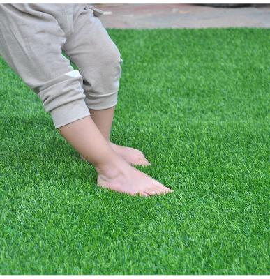 China Art Decor High Quality PE PP Yarn 35mm Yarn Garden Grass Artificial Lawns Straight Curly Landscaping Green Synthetic Turf for sale