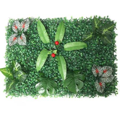 China House Decotation 40*60cm Colorful Artificial Plant Wall Fortune Leaf Eucalyptus Hedge For Green Exterior Wall for sale