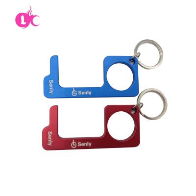 China Modern Key Chain Security Self Defense Touchless Key Chain Key Tool Locks Key Chain No Touch Door Opener With Stylus for sale