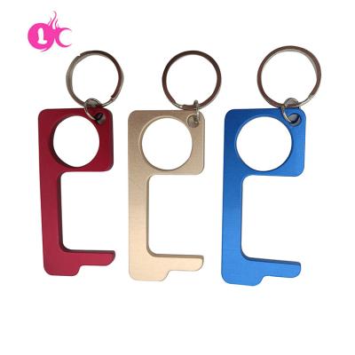 China Modern Door Opener Free Tool Hand Key Chain No Touch Hygiene Zinc Alloy Handless Key for sale