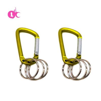 China Promotional keychains and logo Engravable custom foil D shaped carabiner for sale