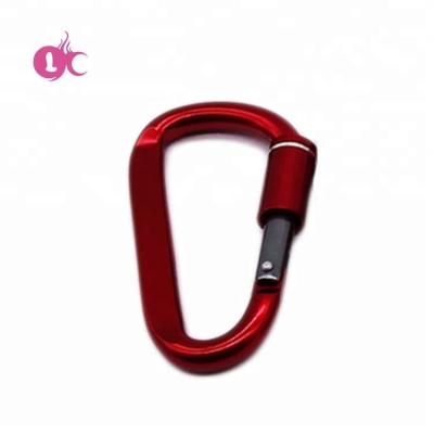 China Bag Maker Custom Logo Aluminum Custom Color Accessory D Shaped Carabiner Lock for sale