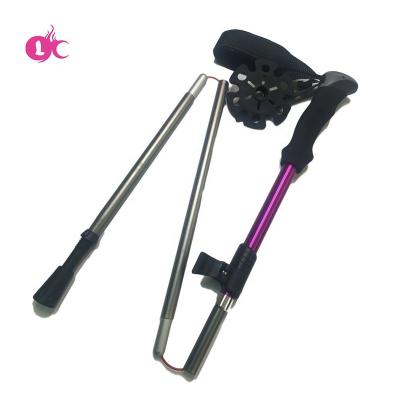 China Factory Price Fast Adjustable Hot Sales Aluminum Foldable Height Adjustable Trekking Increasing Poles Sticks Flexible Canes for sale