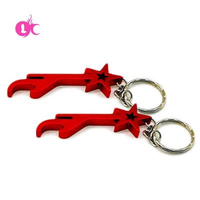 China Promotional Wholesale Bulk Different Beer Bottle Opener Colorful Logo Engravable Colorful Logo Metal Shape Promotional Shopping Key Chain for sale