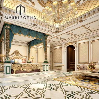 China Luxury Shiny Gold Crown Molding Crown Cornice Ceiling Polyurethane Middle East Interior Design for sale