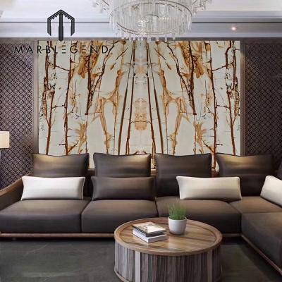 China Luxury modern marble wall living room decoration interior design for sale