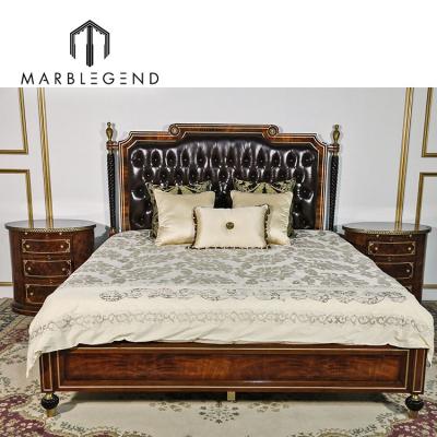 China Designbed Adjustable Interior Royal Bedroom Furniture Kind Size(Size) Bed And Bedside White Luxury Wood Cabinet for sale