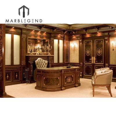 China (Size) Interior Design Adjustable Classic Office Furniture With Book Cabinet Customized Antique Home Office Desks For Apartment for sale