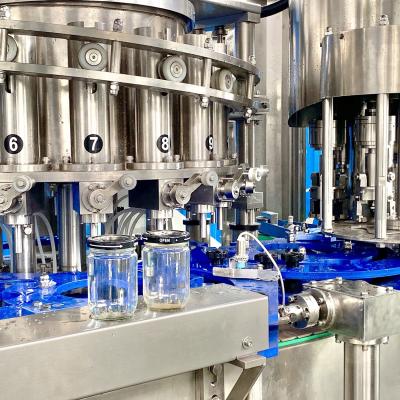 China Automatic Jam Glass Paste Sauce Bottle Jar PET Beverage Monoblock Filling Capping Sealing Machine for sale