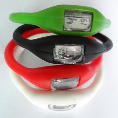 China Digital Silicone Wristband Watch Anion Ion Rubber Wrist Watch With Eco-Friendly Materials for sale