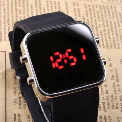 China LED Silicone Wristband Watch Black Classic Casual Sport Style Silicone Band for sale