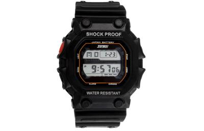 China Skmei Square Sport Digital Watch EL Backlight Mens Buckle Watches for sale