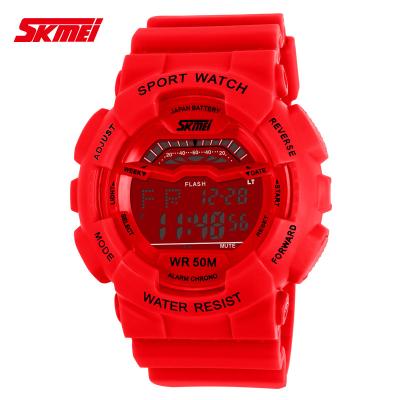 Chine La montre de Digital en plastique multifonctionnelle rouge folâtre les montres numériques antipoussière à vendre