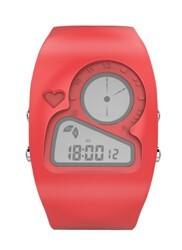 China Double Face Plastic Digital Watch Waterproof Red Unique Shaped For Women for sale